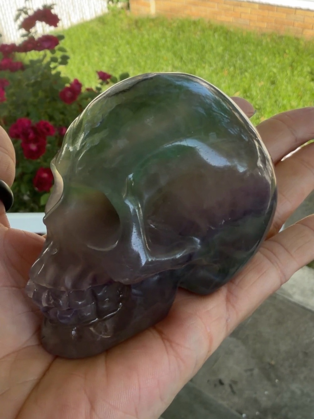 Fluorite Crystal Skull Carving